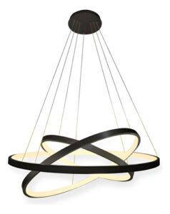 Lustre Pendente Led Moderno 3 Anéis 89w Branco Quente 127/220v Preto
