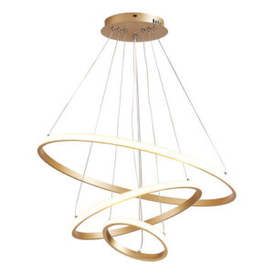 Pendente Luminaria Lustre Led Teto Posições regulaveis Moderno Sala Jantar 60w 127/220v Dourado