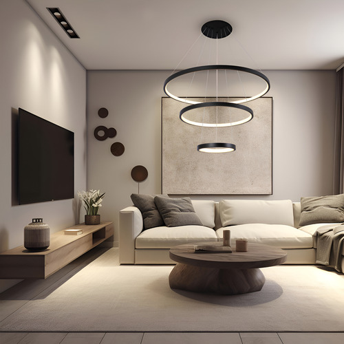 Lustre Moderno Pendente Led 3 Arcos 89W