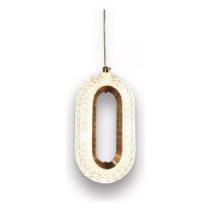 0a8e2d9fc69f5a2ff2768b2b0b71e652.jpeg Redtun Pendente Oval Cristal Unidade 1 Dourado Branco-quente 3000 K