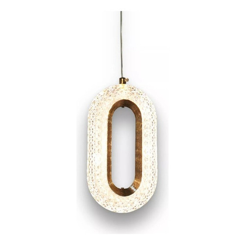0a8e2d9fc69f5a2ff2768b2b0b71e652.jpeg Redtun Pendente Oval Cristal Unidade 1 Dourado Branco-quente 3000 K