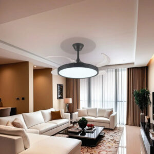 Ventilador Retrátil Led Moderno Preto 6 Velocidades Embuled 1.02 M 50/60hz Preto 127/220v Incolor Plástico 4