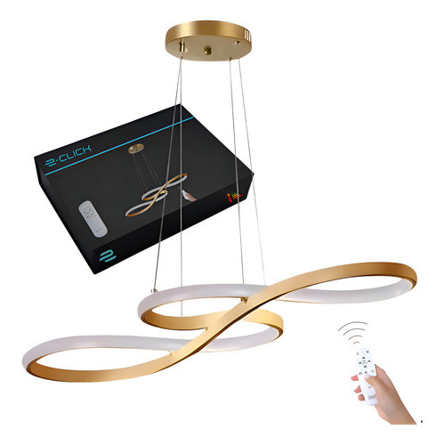 Lustre Pendente Led Dourado Branco Quente 60w 110/220 Eclick