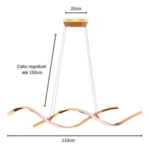 Lustre Pendente Teto Sala Dna Led 35w 3 Em 1 Cinderella Rose 127/220v Rose Gold 127/220v Rose Gold