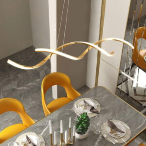 Lustre Pendente Espiral 3 Em 1 Dourado Com Controle Eclick Cor da estrutura:Dourado;Voltagem:127/220V