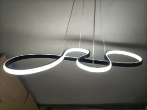 Lustre Pendente Led Design Infinity 60w Bivolt Preto 127/220v Preto
