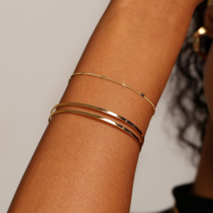 Pulseira Corações Ouro 18k Feminina Delicada Elegante