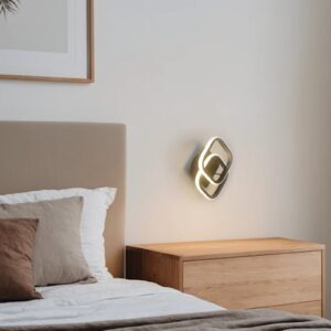 Plafon LED Retangular Dourado 3500K a 6500K Metal 28x19cm
