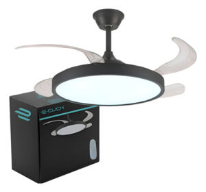 Ventilador Retrátil Led Moderno Preto 6 Velocidades Embuled 1.02 M 50/60hz Preto 127/220v Incolor Plástico 4