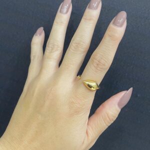 Anel Feminino Banhado a Ouro 18k Semi Joia Design Moderno