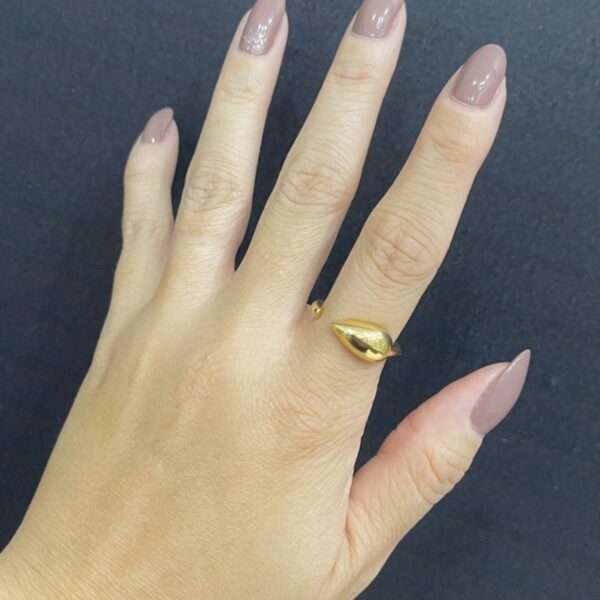 Anel Feminino Banhado a Ouro 18k Semi Joia Design Moderno
