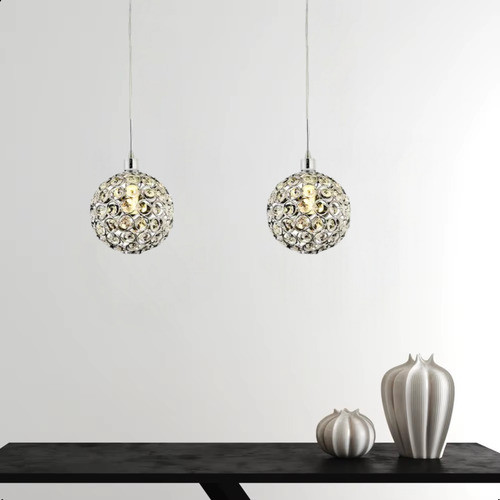 Pendente Cristal Prateado Cozinha Quarto Sala Lavabo Eclick