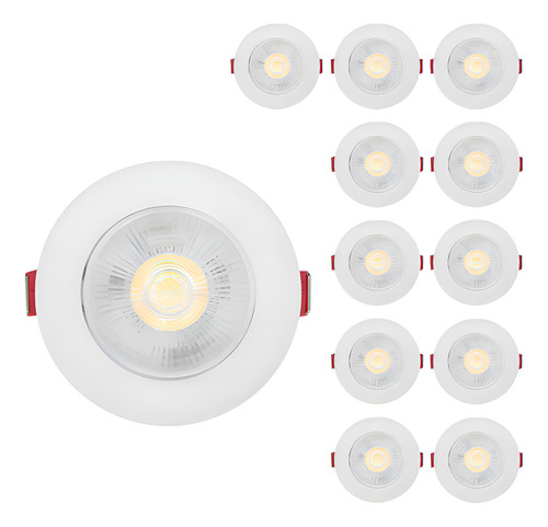 Spot 5w Led Redondo Direcionável Teto Branco Quente 127/220v
