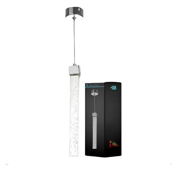 Pendente LED Vidro Cromado Luz Ajustável 3500K a 6500K 33x33x25cm Cabo 2m