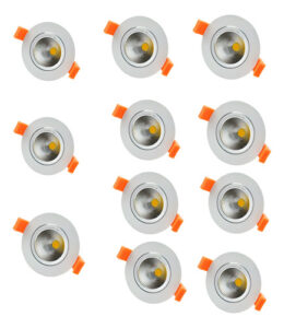 Kit 12 Spot Led Cob 5w Branco Quente Redondo Eclick 127/220v Branco