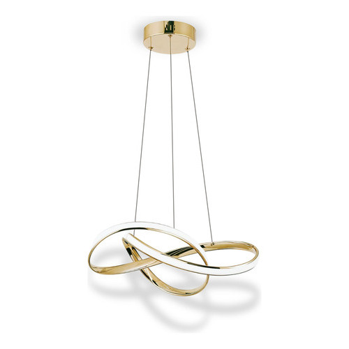 Lustre Pendente Led 40w Moderno 3 Em 1 Dourado Lp-02d
