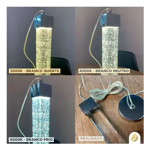Pendente Empire Cristal Efeito Bolhas Cromado Quarto Lavabo 127/220v Cromado
