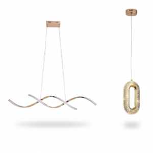 Kit Lustre Pendente Teto Sala Dna+Luminária Pendente Cristal