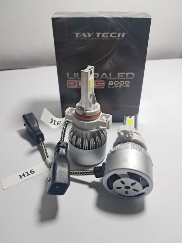 Par Lâmpadas Super LED Farol Ultra Plus 6000K Branca H16