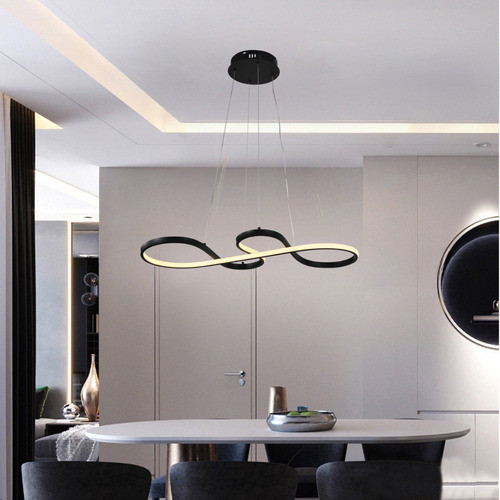 Lustre Pendente Sala de jantar Cozinha Moderno Led 40w 3 Em 1 Bivolt 127/220v Preto