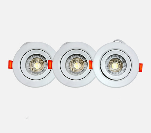 Kit 3 Spots Led Embutir Redondo Sala 5w Branco Quente 3000k 127/220v Branco