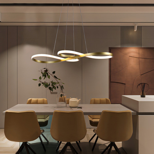Lustre Pendente Led Dourado Branco Quente 60w 110/220 Eclick