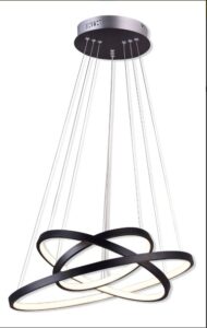 Arandela Pendente 3 Arcos LED 3000K – 20x40x60 Preto