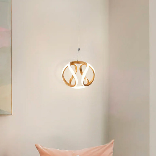Pendente Led Dourado 3 Em 1 Controle Bivolt Decor Cinderella 127/220v Dourado
