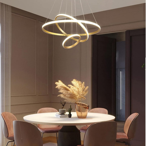 Lustre Pendente Led Bivolt Decor Cinderella Dourado 127/220v Dourado