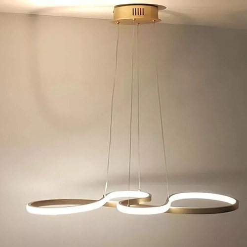 Lustre Pendente LED embutido Moderno Dourado 65w Dimerizável Com Controle Remoto 127/220v Dourado