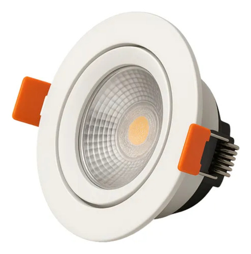 Kit 10 Spot Led Cob 5w Branco Quente Redondo Eclick 127/220v Branco