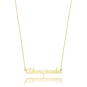 Colar Corrente Abençoada Ouro 18k Feminino Delicado Elegante