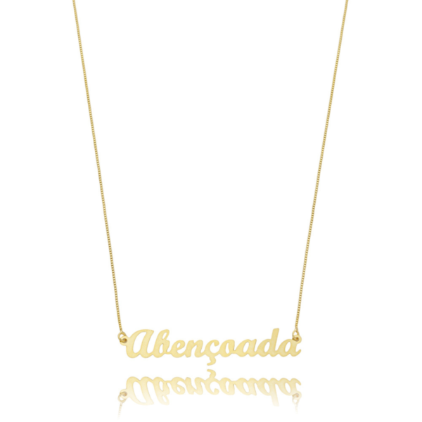 Colar Corrente Abençoada Ouro 18k Feminino Delicado Elegante