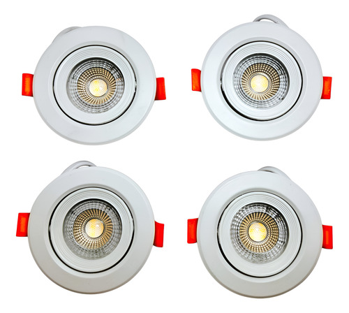 Kit 4 Spots Led Embutir Redondo 5w Branco Quente 5w Branco