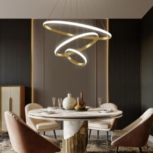 Lustre Pendente Led Bivolt Decor Cinderella Dourado 127/220v Dourado
