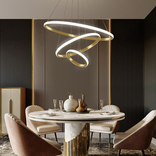 Lustre Pendente Led Bivolt Decor Cinderella Dourado 127/220v Dourado