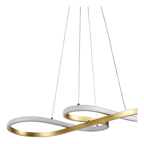 Lustre Pendente Led Dourado Branco Quente 60w 110/220 Eclick