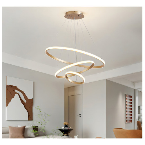 Pendente Luminaria Lustre Led Teto Posições regulaveis Moderno Sala Jantar 60w 127/220v Dourado