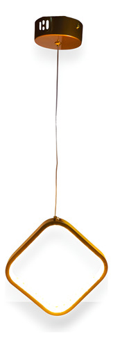 Luminária Pendente Led Losango 18w 3200k Quarto E Sala 127/220v Dourado