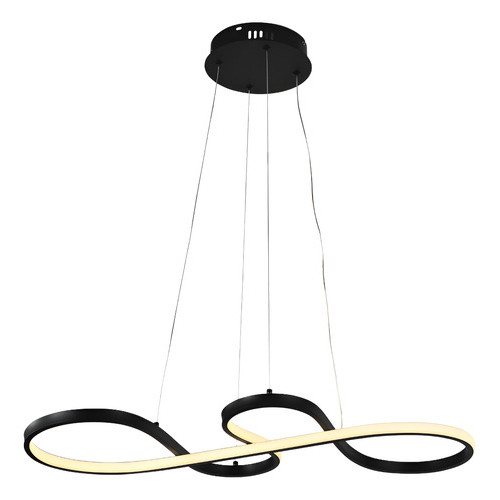 Lustre Pendente Sala de jantar Cozinha Moderno Led 40w 3 Em 1 Bivolt 127/220v Preto