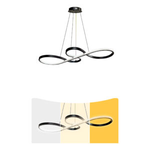 Lustre Pendente Sala de jantar Cozinha Moderno Led 40w 3 Em 1 Bivolt 127/220v Preto