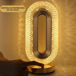 Luminária Cristal Abajur Oval Usb 5w  Bivolt Dourado Eclick Dourado Dourado 127/220v
