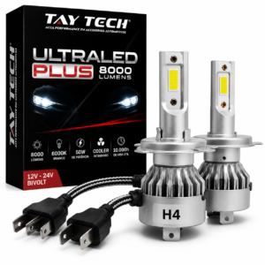 Par Lâmpada Carro Super LED Farol Ultra Plus 6000K Branca H4