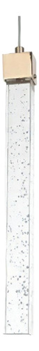 Pendente Led Cristal Quadrado Dourado 3 Temperaturas Dourado