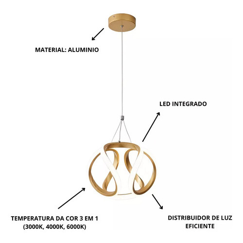 780f59ec894600c71d8d5aee5511fa8b.jpeg Lustre Pendente Led Ondas Design Moderno 35w Luz 3 Temperaturas 127/220v Dourado