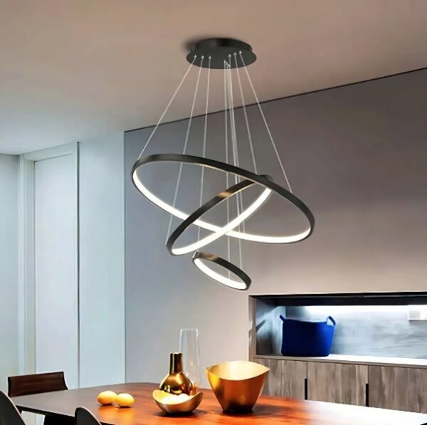 Arandela Pendente 3 Arcos LED 3000K – 20x40x60 Preto