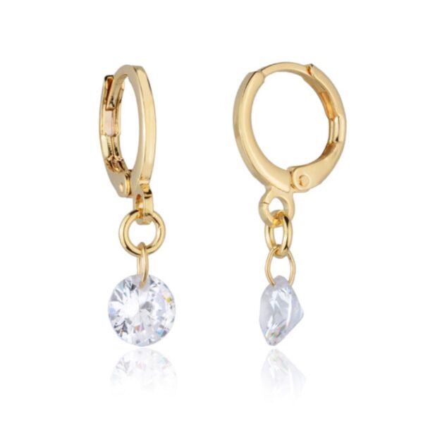 Brinco Argolinha Com Zircônia Ouro 18k Unissex Luxo Delicado