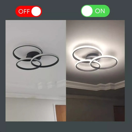 Plafon Led 3 Em 1 Decor Cinderella Com Controle Remoto 127/220v Preto