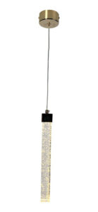 Pendente Led Cristal Quadrado Dourado 3 Temperaturas Dourado