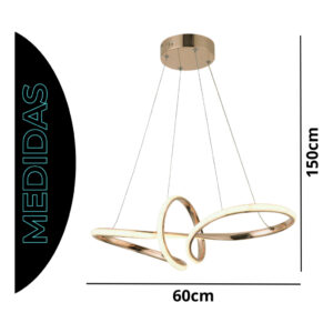 Lustre Pendente Led Decorativo Metalico  3 Temperaturas Bivolt